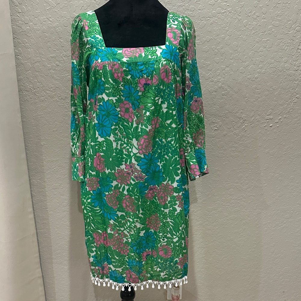 Milly Green and Pink Floral Dress